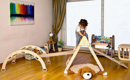 Montessori Climbing Set / Climbing Triangle - Arch / Rocker with 2 Ramps / 4 Pieces Set-0