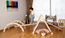 Montessori Climbing Set - Climbing Triangle / Arch Rocker, XL Pillow, and 2 Ramps / 5 Pieces-0