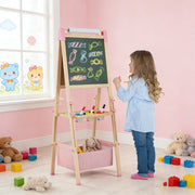 3-in-1 Double-Sided Adjustable Kid Easel for 3-8 Years Old Toddlers-Blue
