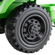 12V 2-in-1 Kids Ride On Tractor with Trailer and 3-Gear Shift-Grayish Green