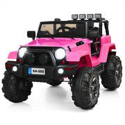 12V Kids Remote Control Riding Truck Car with LED Lights-Black