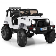12V Kids Remote Control Riding Truck Car with LED Lights-Black
