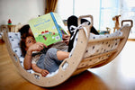 Climbing Arch with Ladder Ramp and Star Pillow Set | Wooden Climber Set-2