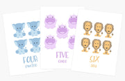 Animal Counting Flashcards | Bilingual English & Spanish Number Cards for Toddlers