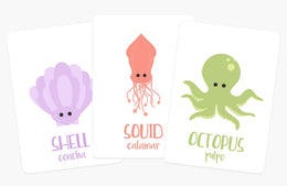 Sea Animals Flashcards for Toddlers | Ocean Learning Cards | Bilingual English & Spanish