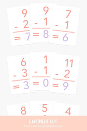Subtraction Flashcards for Toddlers & Preschoolers