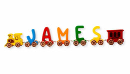 Personalized Wooden Letter Train Puzzle | Custom Name Toy