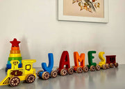 Personalized Wooden Letter Train Puzzle | Custom Name Toy